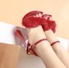 Women's Sandals 14cm High Heel Fluffy Sexy Thick Heel Rhinestone Metal Buckle Fairy 10365 Series 14cm Heel 4cm Platform LFD