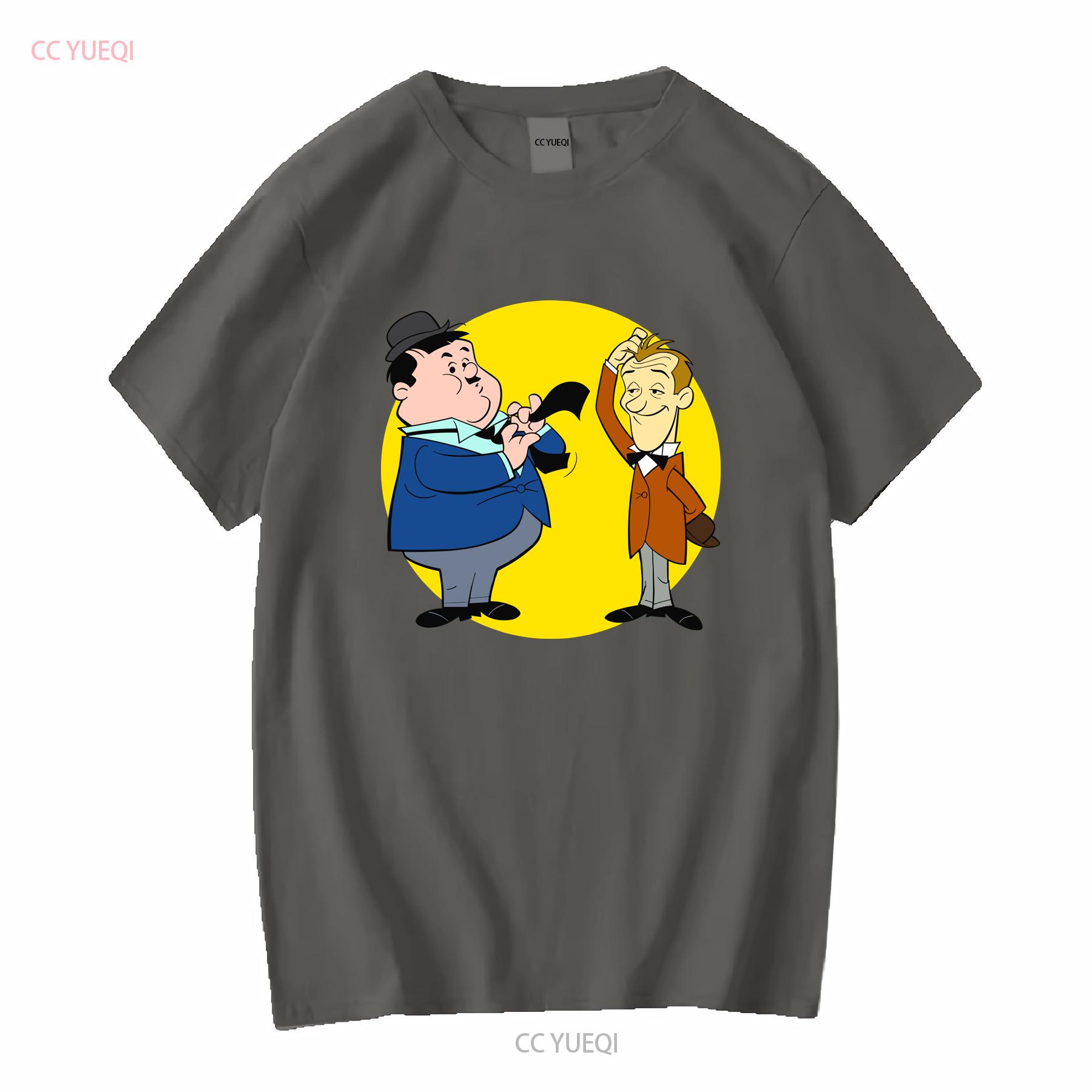

Laurel n Hardy cartoon Movie TV Show Retro Fan Funny Love T Shirt New long or short sleeves vintage Washed Casual Stretched 4XL