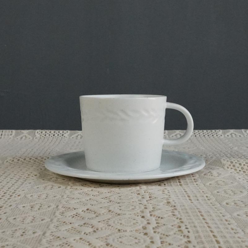 Retro Ceramic Coffee Cup and Saucer Set Light Luxury Ceramic Cup Niche Coffee Cup Latte Afternoon Tea Cup and Saucer Set
