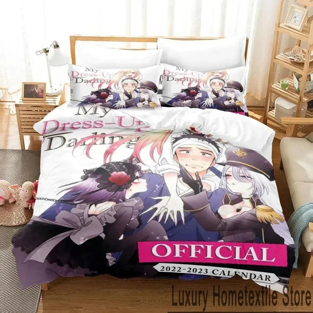 3D Print Anime My Dress Up Darling Bedding Set Duvet Cover Bed Set Quilt Cover Pillowcase Comforter King Queen Size Boys Adult