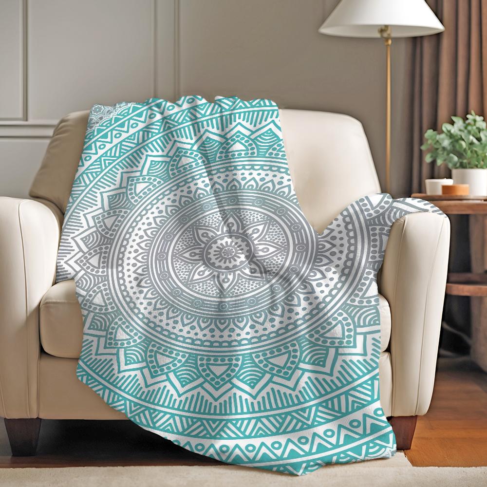 Mandala Bohemian Art Blanket Warm Soft Suitable For Bedroom Sofa Bed Living Room Office Travel Camping Gifts