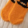 4pairs/set Soft Halloween Socks Coral Fleece Bat Ghost Mid-Calf Socks  Female
