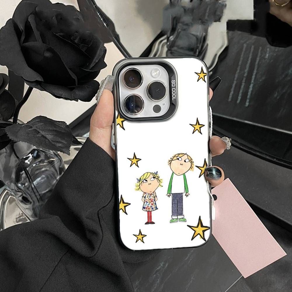 F-Charlie and Lola Cartoon Phone Case For IPhone 16 17 15 14 12 13 Pro Max Black Color Shockproof Cover