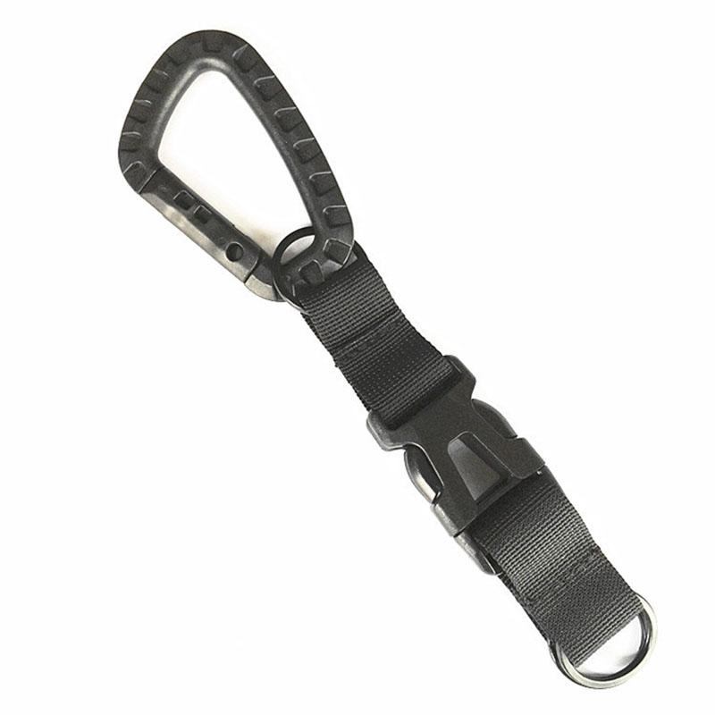 Tactical Key Ring Holder Gear Keychain Clip Nylon Webbing Quick Release Buckle Molle Bag Attachments Metal Carabiners Keychain