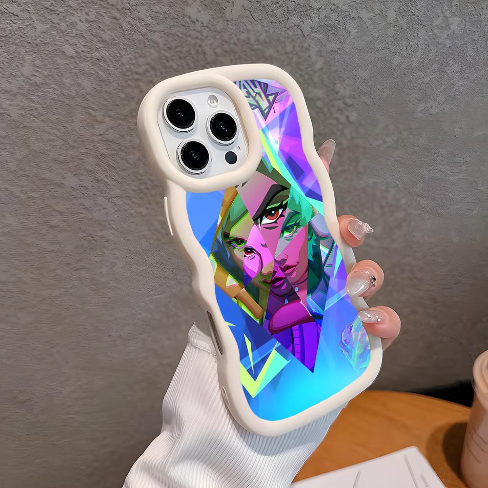

Valo Waylay Phone Case for iPhone 17 16 15 14 13 12 11 Air Pro Max Plus White Soft TPU Wavy Edge Cover iPhone 16
