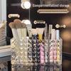 Makeup Organizer with Mirror: Transparent Holder for Lipstick, Eyeshadow & Brushes