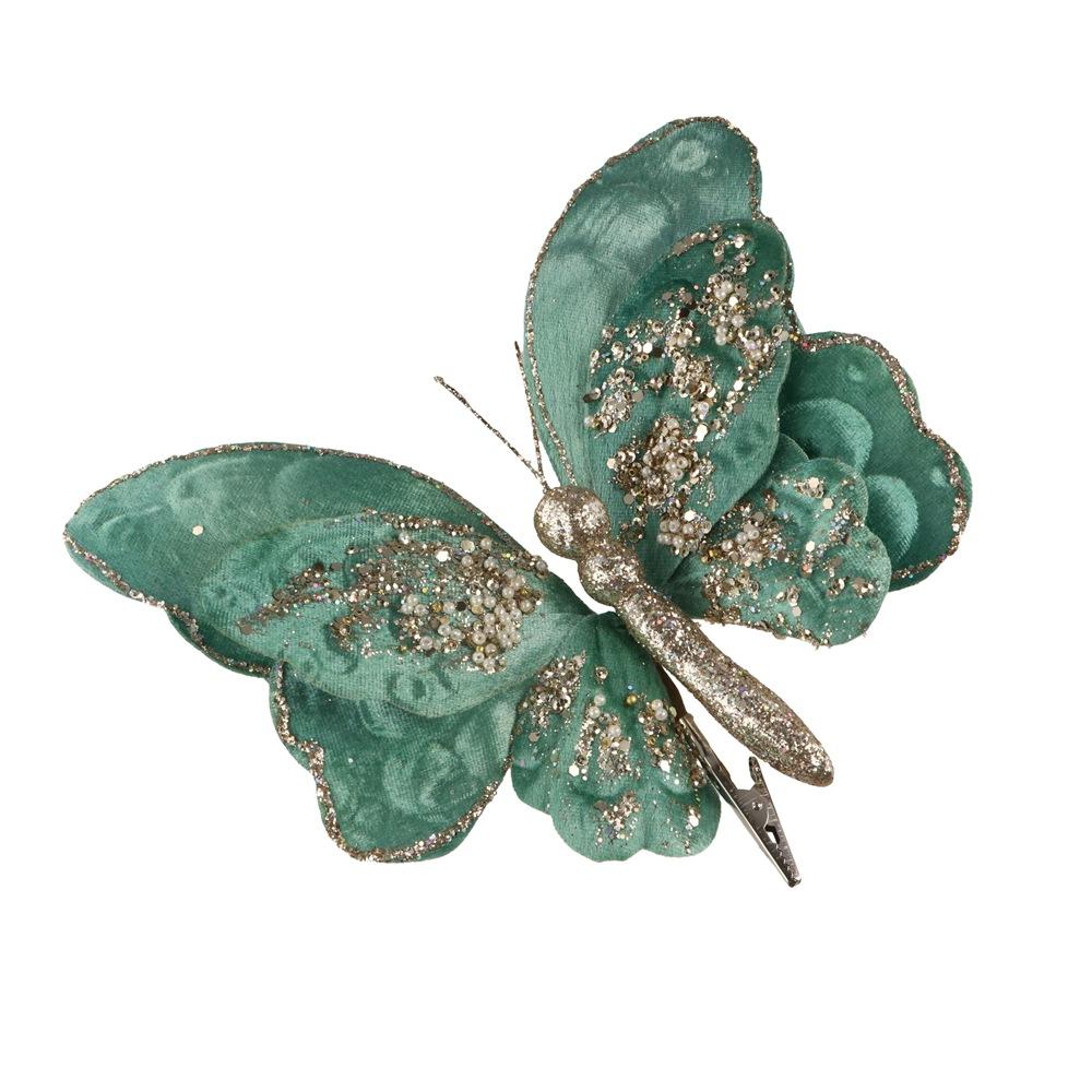 Simulated Butterfly Clip Colorful Xmas Butterfly Decorations Artificial Butterflies Ornament Party