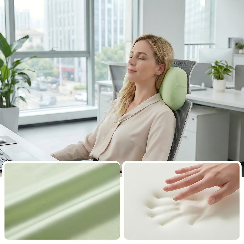 1pc Cooling silk multifunctional memory foam slow-rebound neck pillow relieves cervical pressure, slow-rebound memory foam support with ice silk