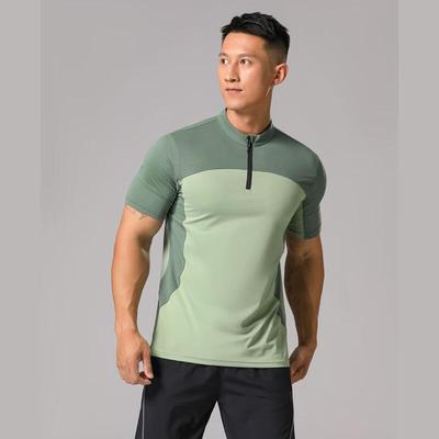 OEING Men's Half-Zip Quick-Dry Running T-Shirt