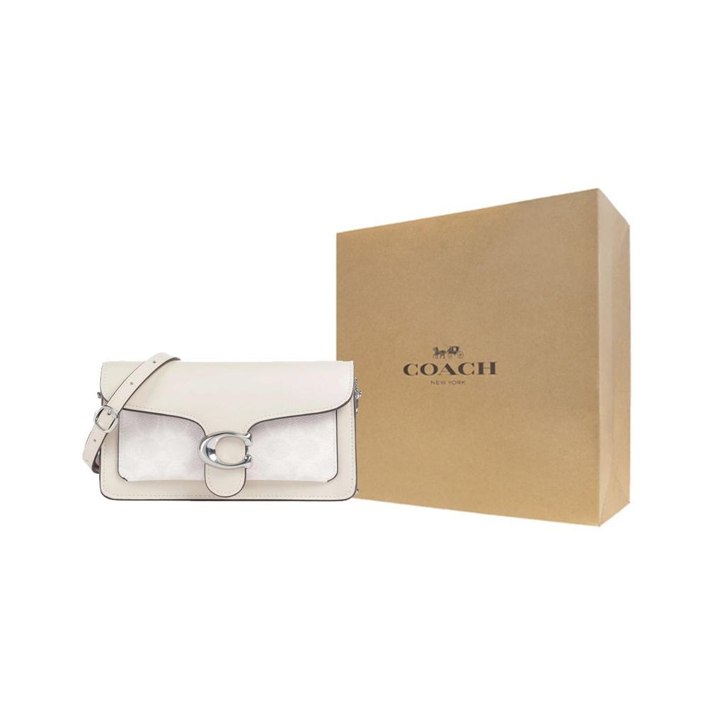Coach Tabby 21 Logo Print Leather Handbag Women handbags Chalk-White CE774-LHXUN