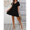 2026 Summer New Women's V-neck Loose Casual Short-sleeve Plaid Dress