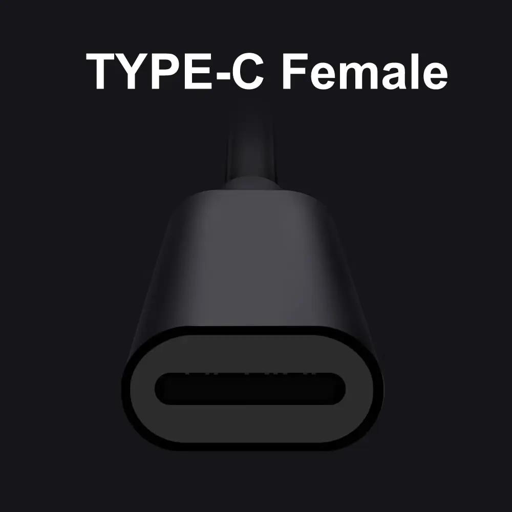 Type C Female to 6 in 1 Multi Charing Cable, Micro USB Splitter Cable 5V 3 in 1 Type C Extension Cord For Phone Tablet and More