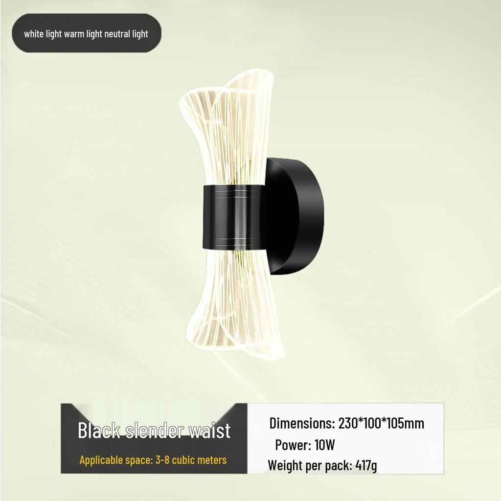 Nordic LED Acrylic Bedside Lamp for Bedroom, Living Room, or Hallway - Slim Waist Design