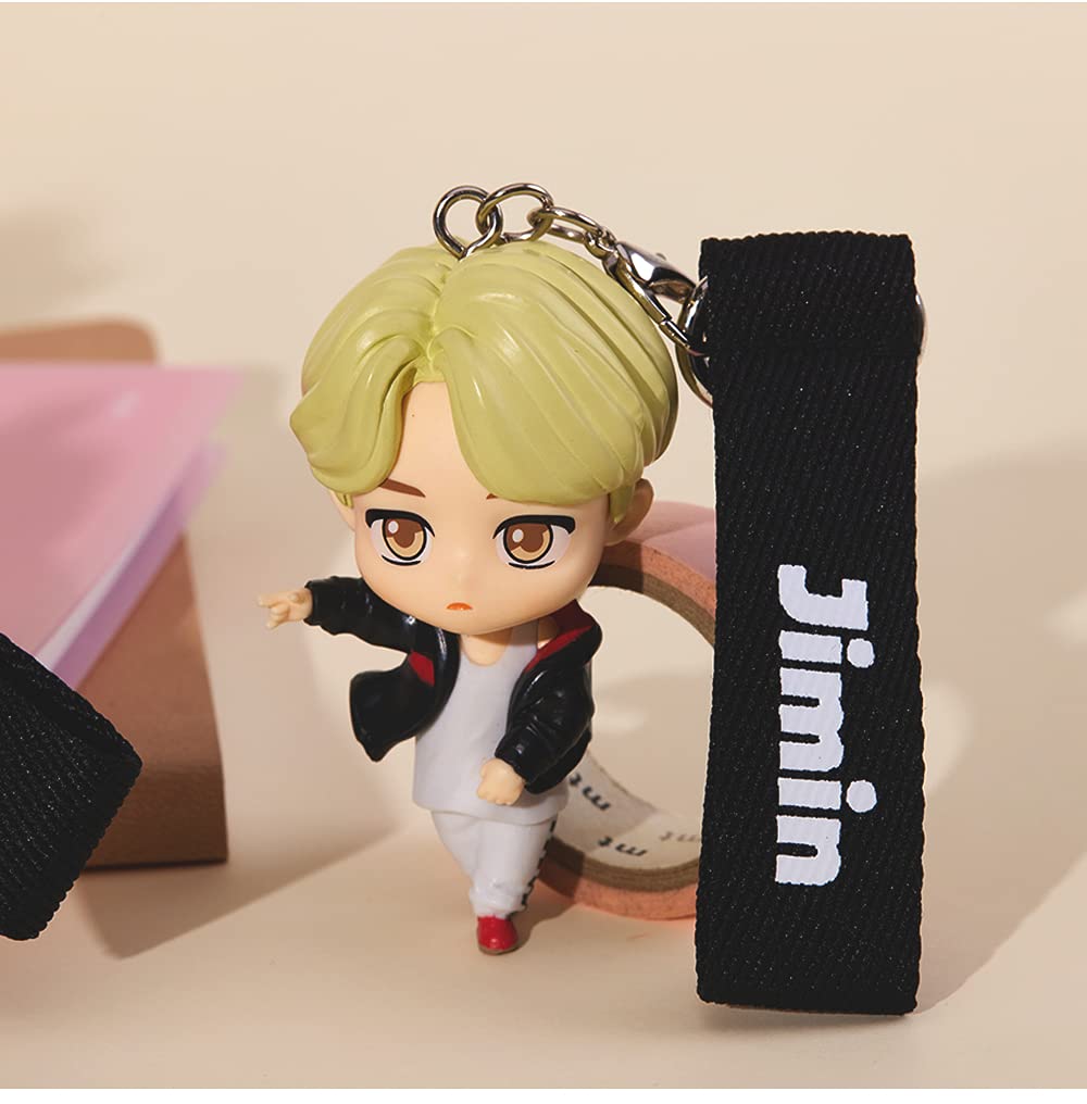 6708 BTS Tinytan Figure Keychain Keyring Kpop Goods Bag Accessory Official Authentic Figurine, Jimin, Large