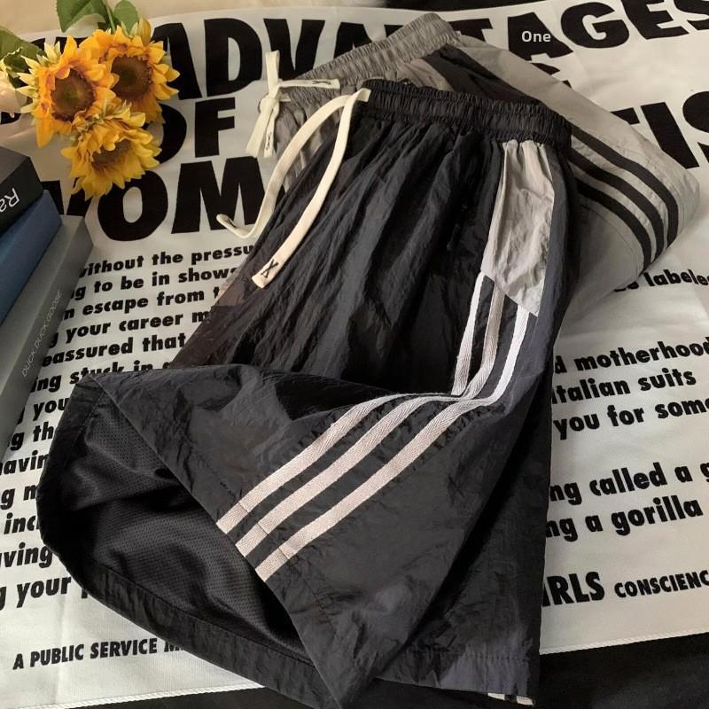 

Мужские летние шорты в полоску в стиле ретро, быстросохнущие, для повседневной носки, трендовые 2XL чёрный