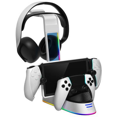 For PS5 Controller Charging Dock Station with RGB Light Headset Display Holder Game Console Charger Stand for Playstation Portal