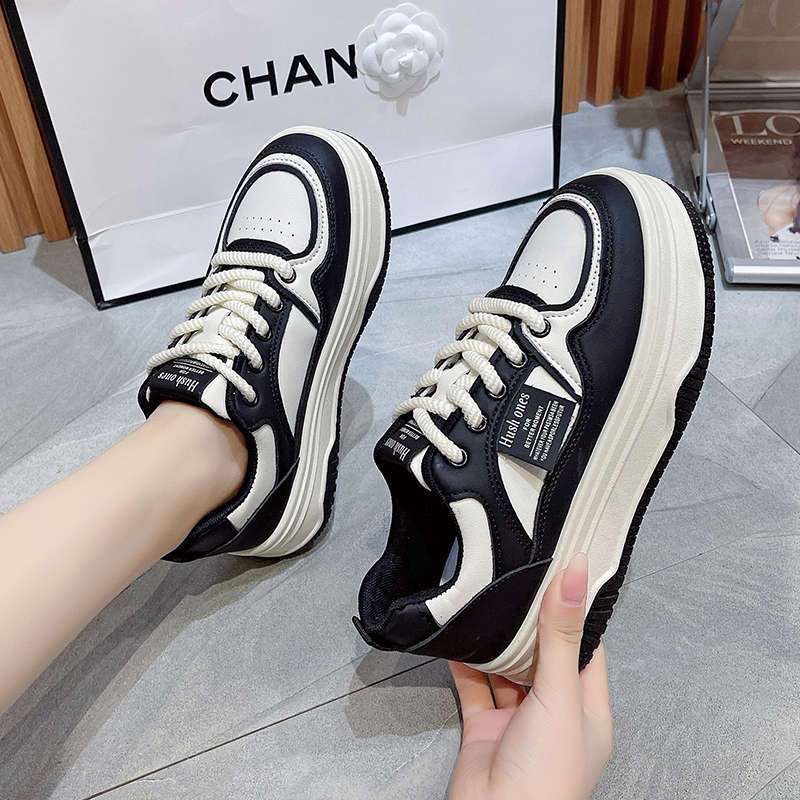 Platform soled student board shoes women's 2025 spring and autumn shoes ins versatile breathable niche retro casual sports shoes women