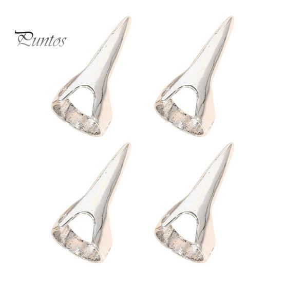 

2 пари каблучок для прикраси кінчиків пальців, Хеллоуїн, стиль панк-рок, регульований на весь палець, металеві готичні кігті, набір каблучок для святкової вечірки для косплею срібний