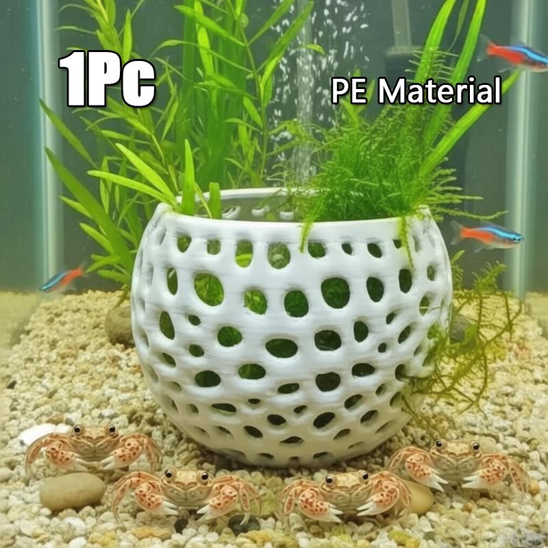1Pc Hollow Aquarium Planter Pot PE Material Suitable For Various Reptiles Easy To Integrate Into Aquariums Breeding Basket
