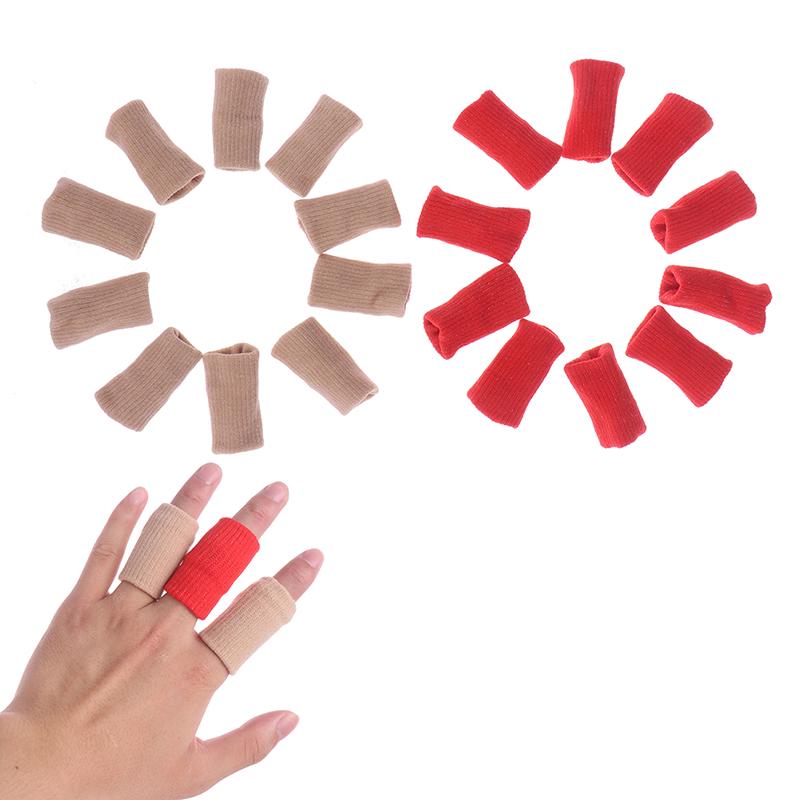 10Pc Finger Sleeves Sport Arthritis Trigger Braces Knuckle Protector Splint Wrap