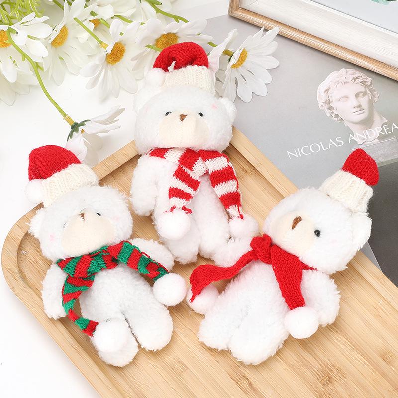 Christmas Teddy Bear with Scarf: Bouquet, Gift Box, Party Favor, Cake Decoration