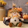Haobei Autumn Harvest Scarecrow Boy & Girl Decoration with Maple Leaf Pendant