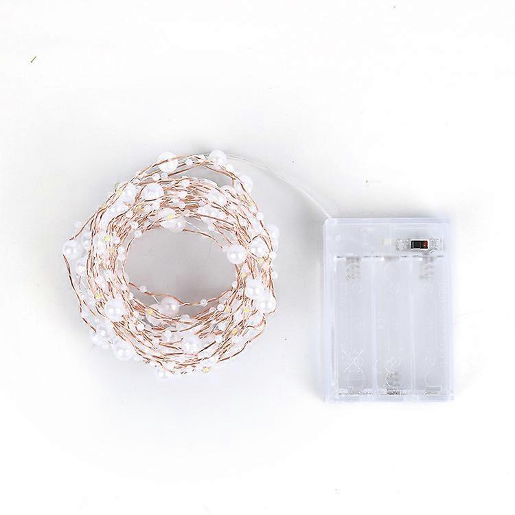 Ocean Pearl Beads String Lights, 2M 20 LED Lights Battery Powered for Wedding, Birthday Parties DIY Home Mantel