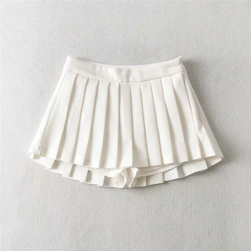Sexy Women Pleated Skirts High Waist Summer Vintage Mini Skirts Korean Tennis Student White Designed Dance Skirt