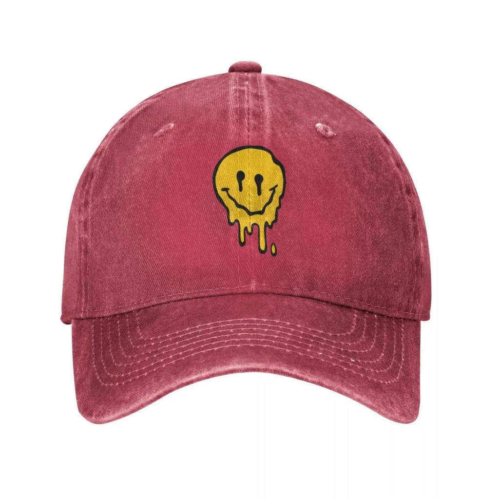 Acid Smiling Jarní Podzimní čepice Táta kšiltovka Vintage Smile Smiling Face Čepice Bavlna Sportovní Casquette