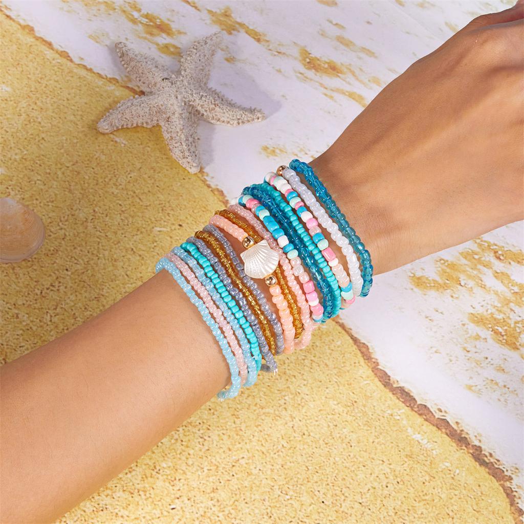 Beaded Bracelet for Women Boho Colorful Beads Bracelets Adjustable Elastic Beach Jewelry Bohemian Stackable Summer Bracelets  Charm Bracelet