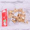 12Pcs/Pack Christmas Bows Ornaments Golden Silver Red Bow Xmas Tree Decoration for Home Festival