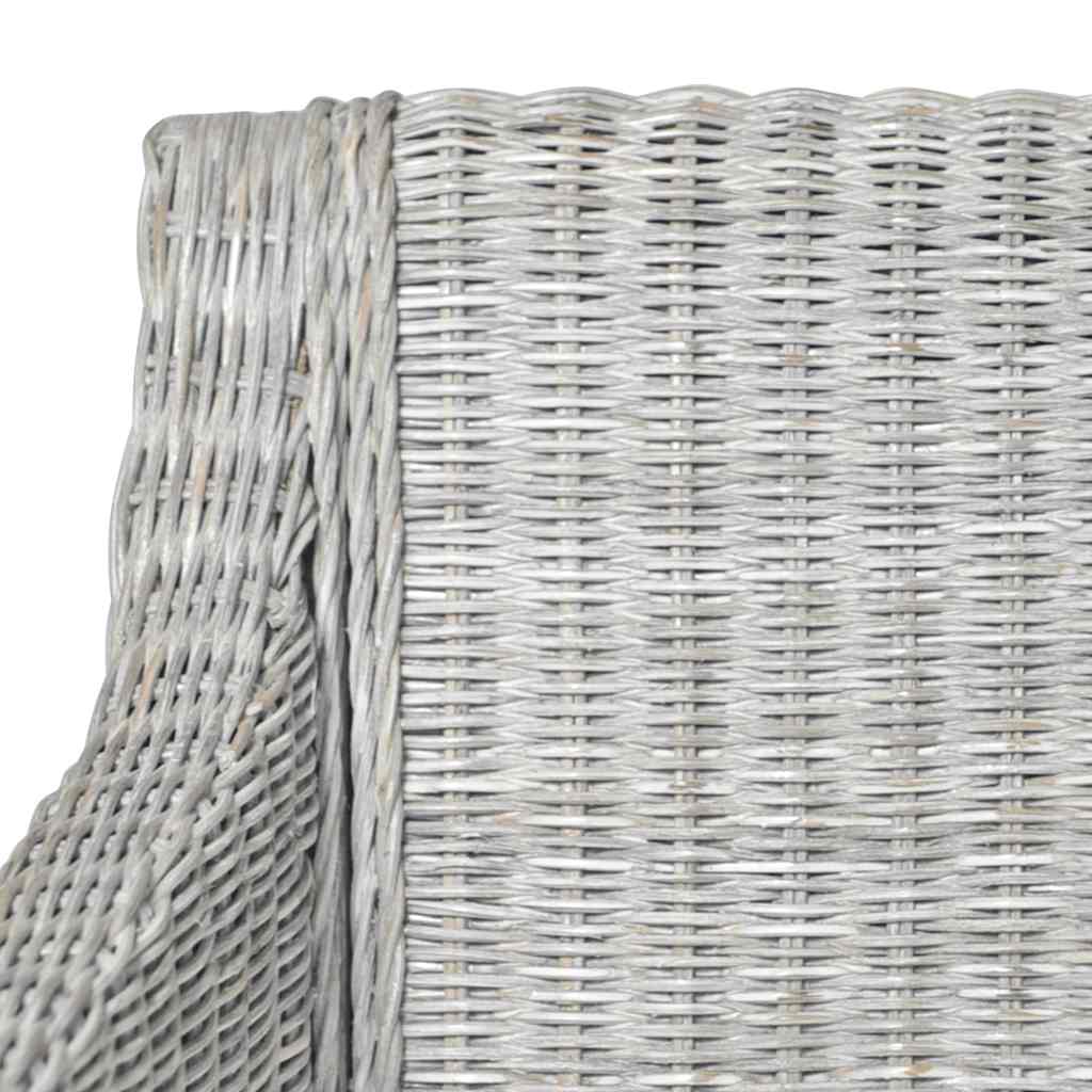 Vidaxl Krzesła Stołowe Z Poduszkami, 2 Szt., Szare, Naturalny Rattan