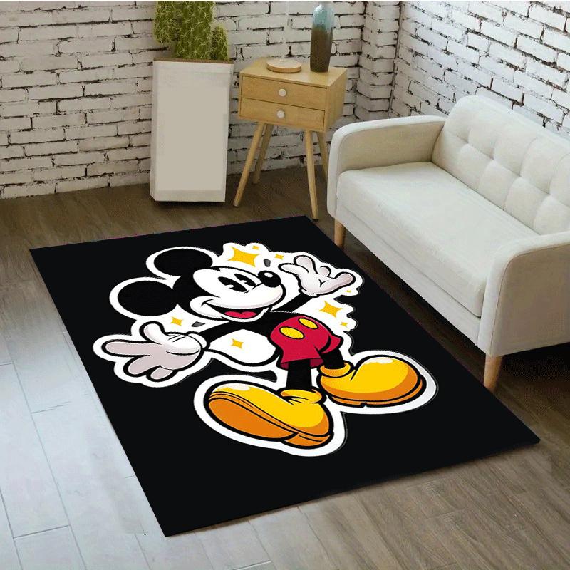 1pc Mickey Pattern Area Rug Soft Flannel Floor Mat for Living Room,Office,Bedroom and Carpet