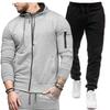 Men's Hooded Cardigan Sweatshirt Set: Trendy European & American Casual Autumn Sportswear