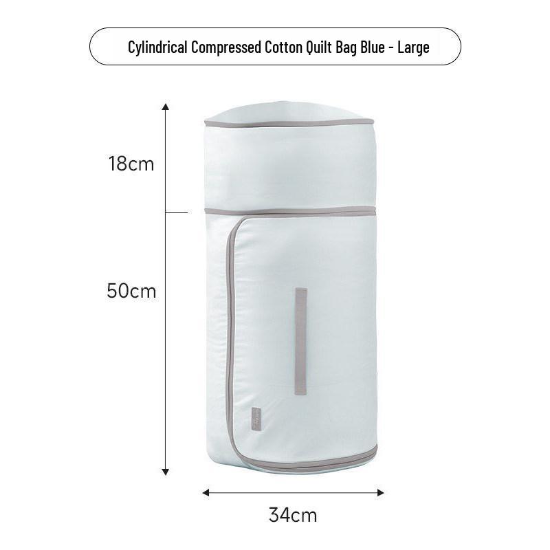 Cylinder Duvet Storage Bag - Moisture-Proof, Cotton, Large Capacity, Compression Organizer for Quilts
