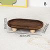 Decorative Wooden Tray Wooden Riser Tray Multi-Functional Round Oval Decorative Tray Pedestal Stand Bathroom Jewelry Counter
