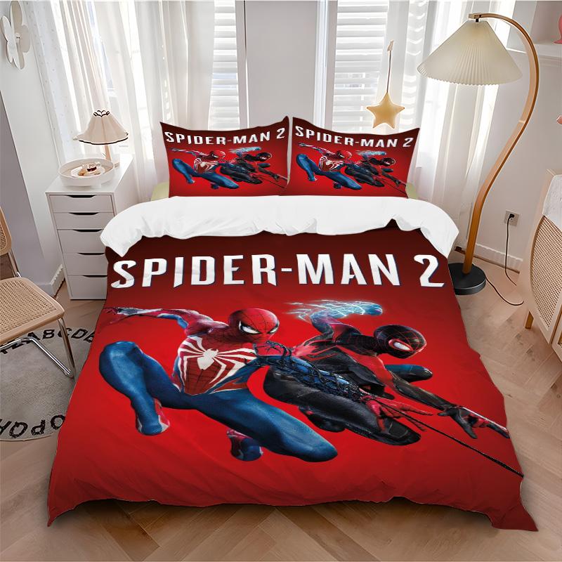 Spiderman 2 Wonders Print 3Pcs Bedding Setduvet Cover With 2 Bedropillowcase Home Birthday Gift