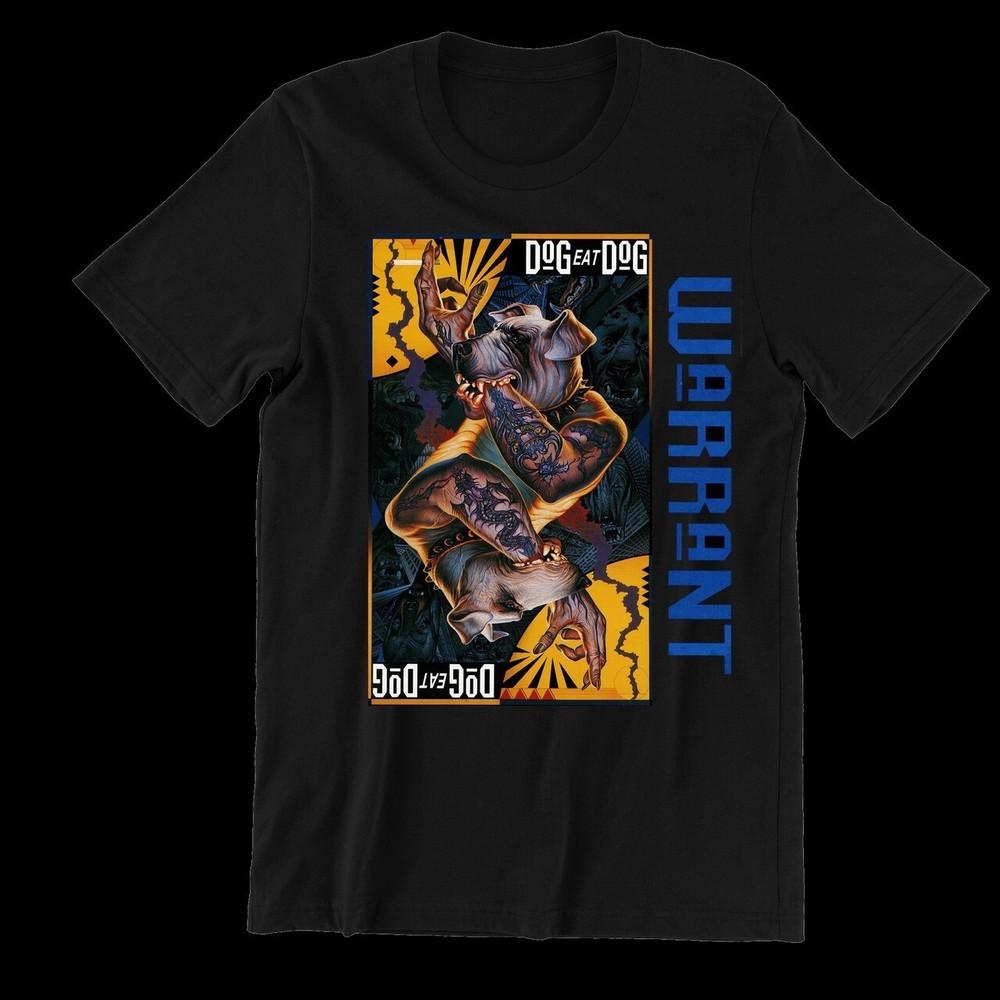 vtg Warrant Dog Eat Dog Album Shirt Black Full Size Unisex T-Shirt XXL
