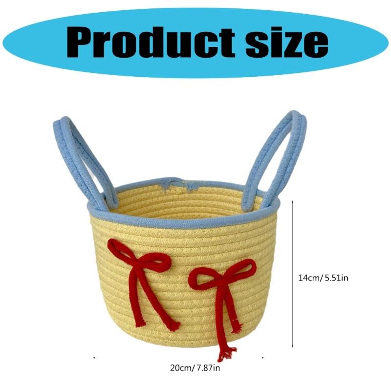 Large Capacity Cotton Rope Basket for Organizing Home Office Supplies Large Capacity Snacks Organizer Bedroom Decoration