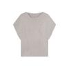 Loose Slim Looking Casual off-the-Shoulder Knitting Short Sleeve T-shirt