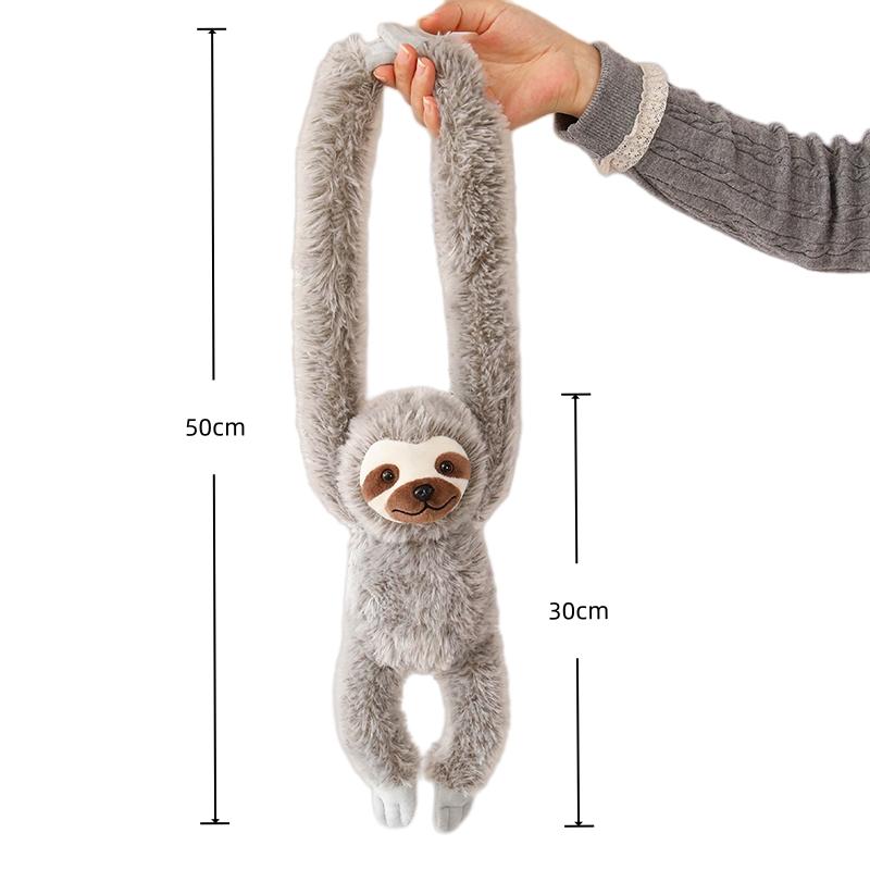 Creatieve Hangende Dierlijke Pluche Speelgoed Levensgetrouw Aap Gibbon Luiaard Pop Warme Mama-Kind Knuffelpop Knuffelige Woondecoratie Kinder Cadeau gray