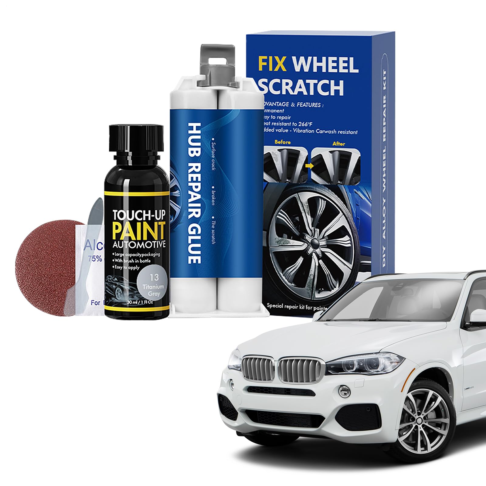 

Gevrkjenp Wheel Scratch Remover, Wheel Repair Kit - Car Wheel Scratch Fix, Wheel Repair See description