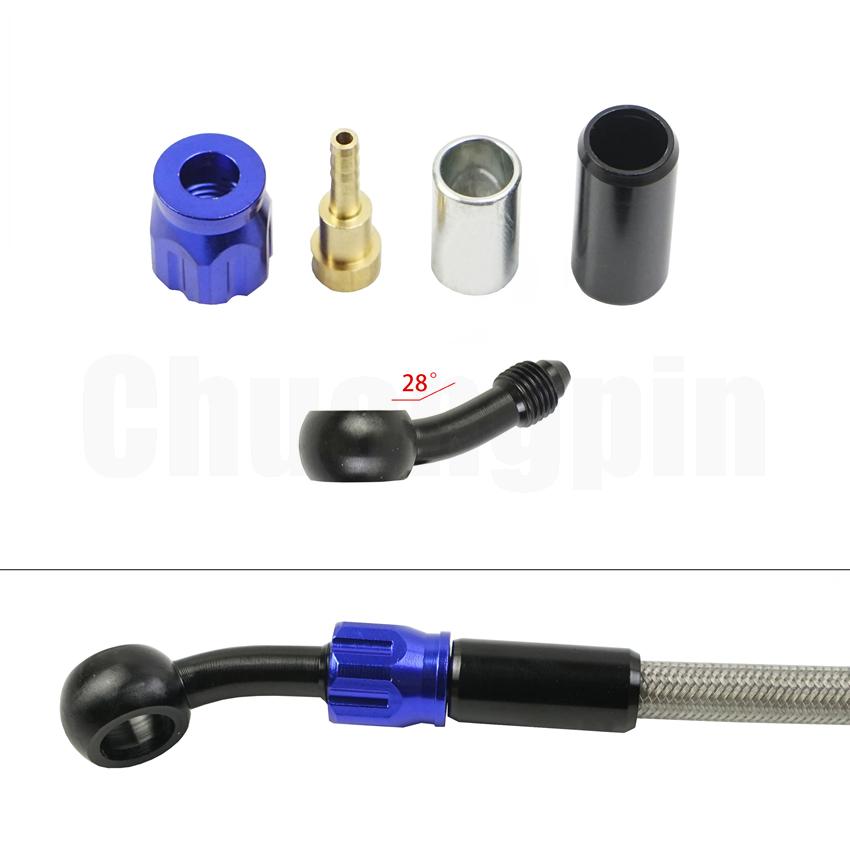 Montare banjo de frână Scoateți din aluminiu Moto întărită hidraulică Ambreiaj de frână Linie de furtun de ulei AN3 pentru motocicletă ATV Dirt Bike Buggy