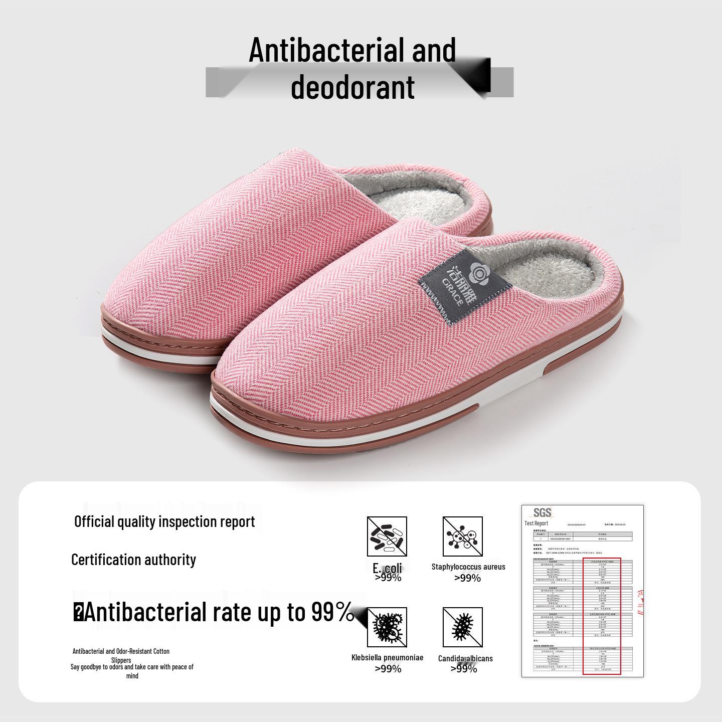 

Jieliya 2025 Antibacterial Non-slip Cotton Slippers - Odor-resistant Indoor Footwear for Couples, Men and Women 36-37 (Fits 35-36)