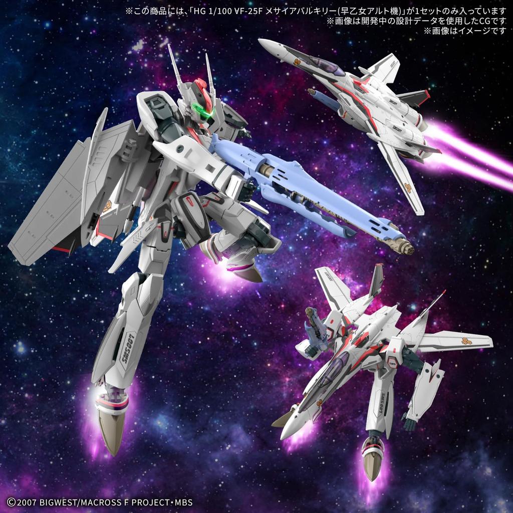 HG Macross Frontier VF-25F Messiah Valkyrie Alto Saotome Unit 1/100 Scale Plastic Model Kit