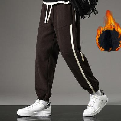 New Plush Men's Winter Thickened Fashionable Casual Retro Sports Pants