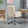 Office Chair, Upholstered Desk Chair, Tilt Function, Swivel, Rollable, Cream White