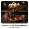 Suport de afișare rotativ Rafturi rotunde 4 niveluri Desert 360 de grade Rustic Servire