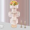 5-Tier Gold Crystal Flower Stand for Wedding Decor, Elegant Acrylic Iron Flower Holder, Modern Tabletop Display Rack for Party
