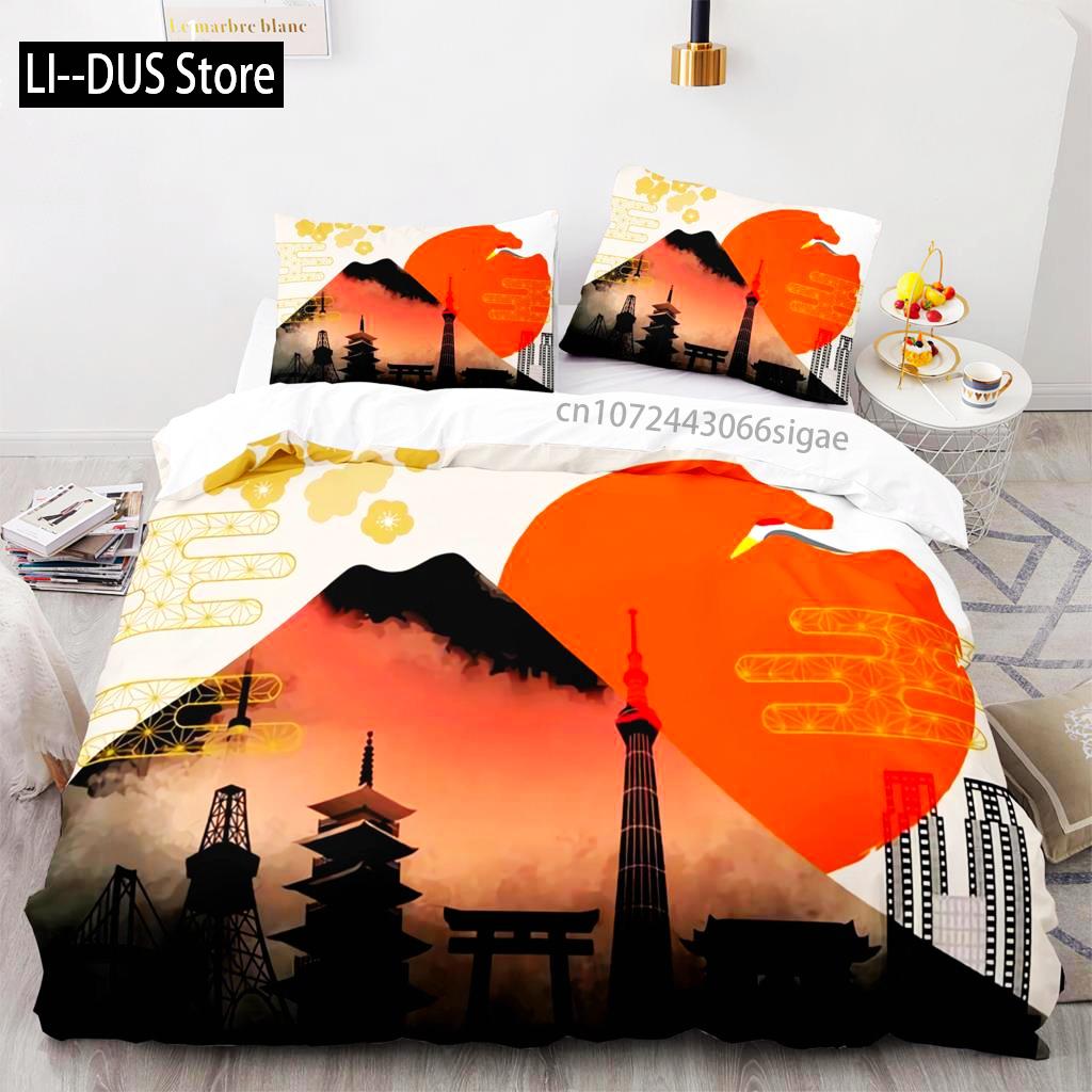 Bettwäsche Set Einzelbett Twin Full Queen King Size Japanischer Stil Bettwäsche Set Erwachsener Kinder Schlafzimmer Bettbezug Sets 3D Anime 011